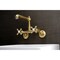 Kingston Brass English Country 6" Adjustable Center Wall Mount Kitchen Faucet, Brass KS7227AX - alternate 4